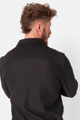 Long-sleeved pleated shirt Black