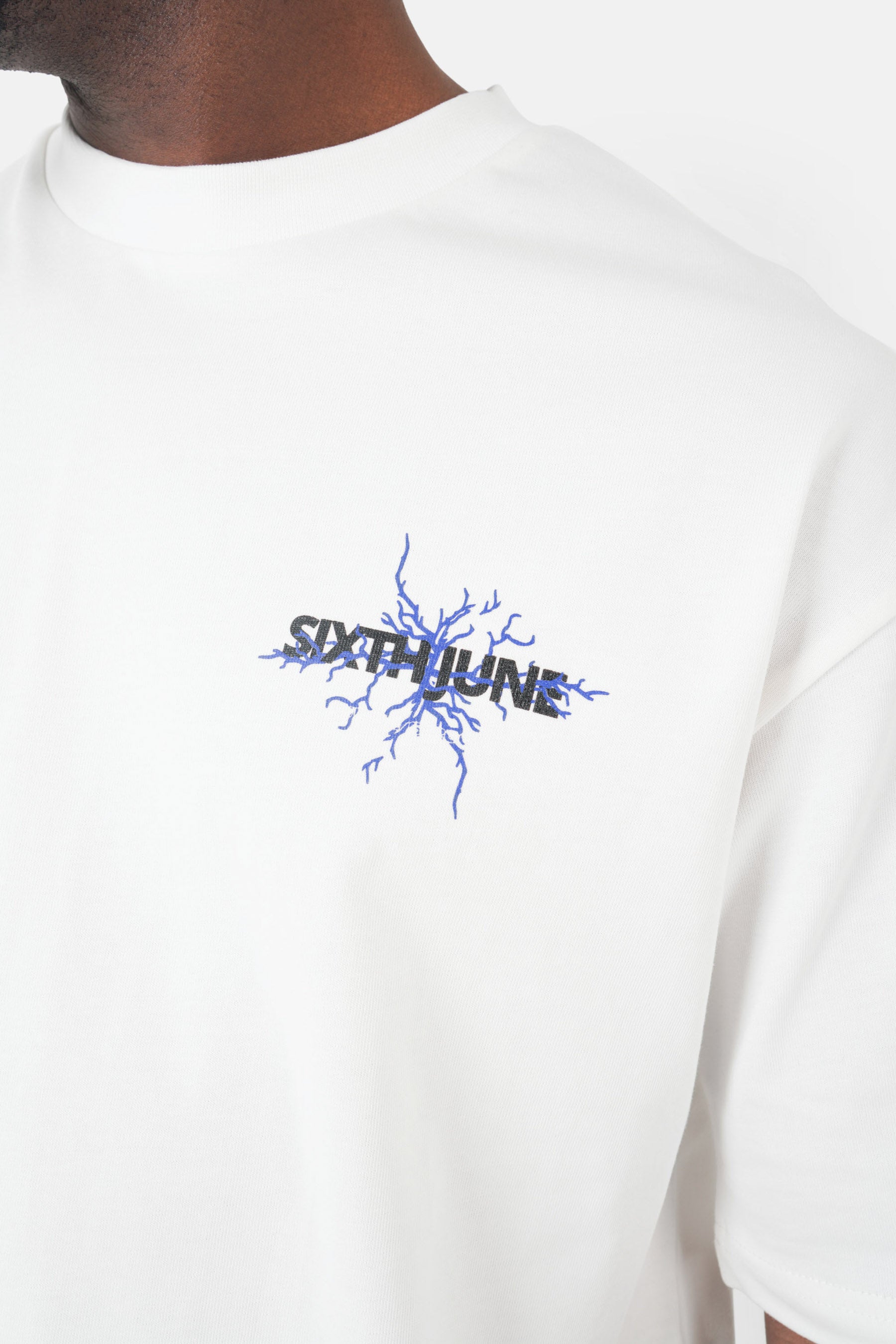 T-Shirt mit Lightning-Logo-Print Weiß