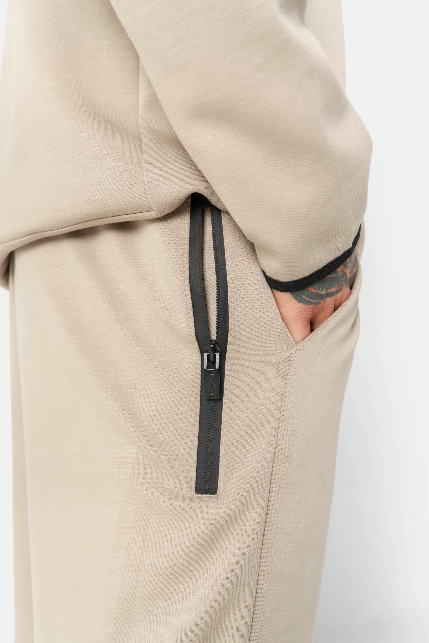 Jogging bicolore technique Beige