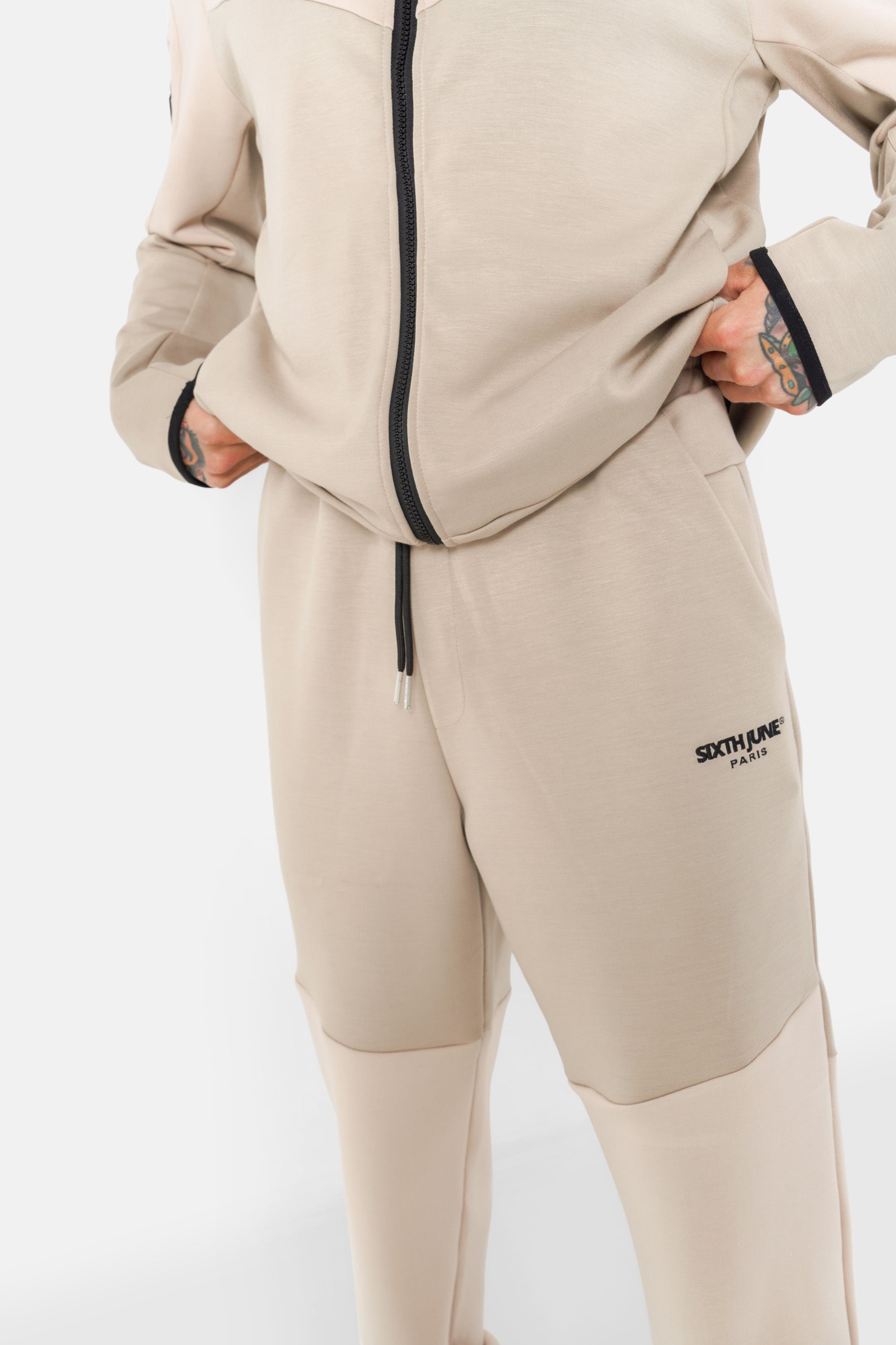 Jogging bicolore technique Beige