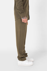 Textured flowing pants khaki Green 