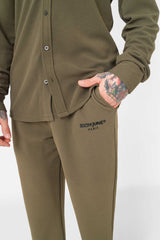 Textured flowing pants khaki Green 