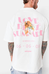 T-Shirt mit Sommerliebe-Print Weiß