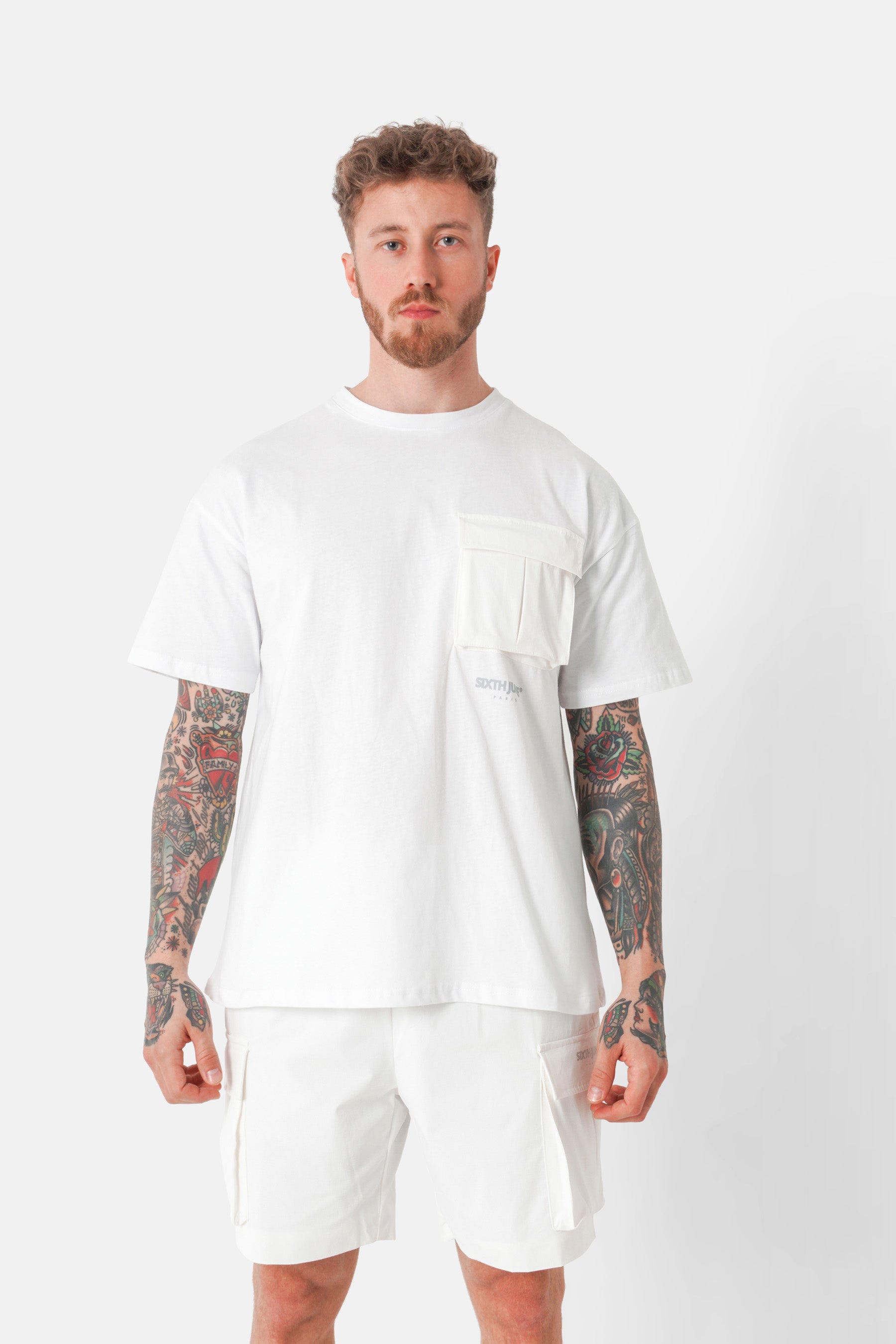 T-shirt poche QR Blanc