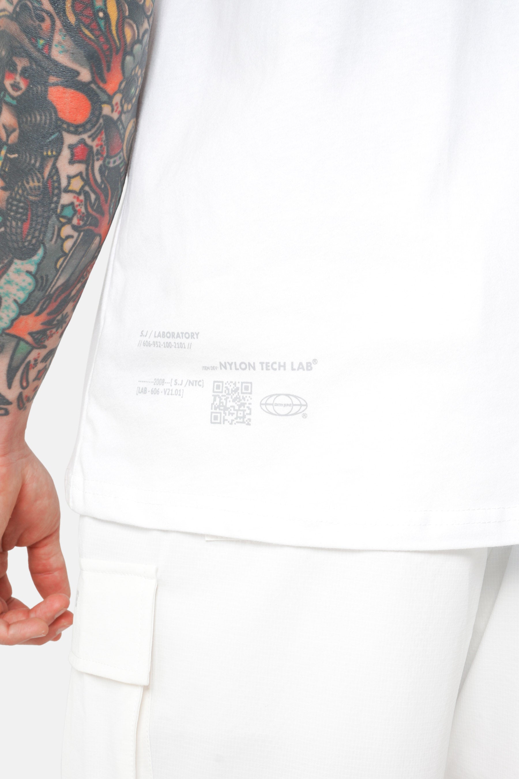 T-shirt poche QR Blanc