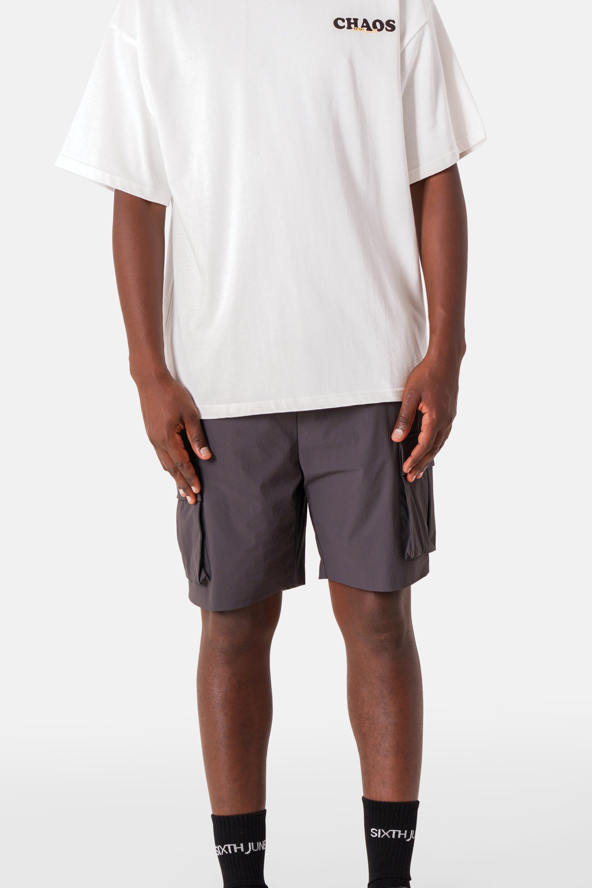 Short poche nylon QR code Gris foncé