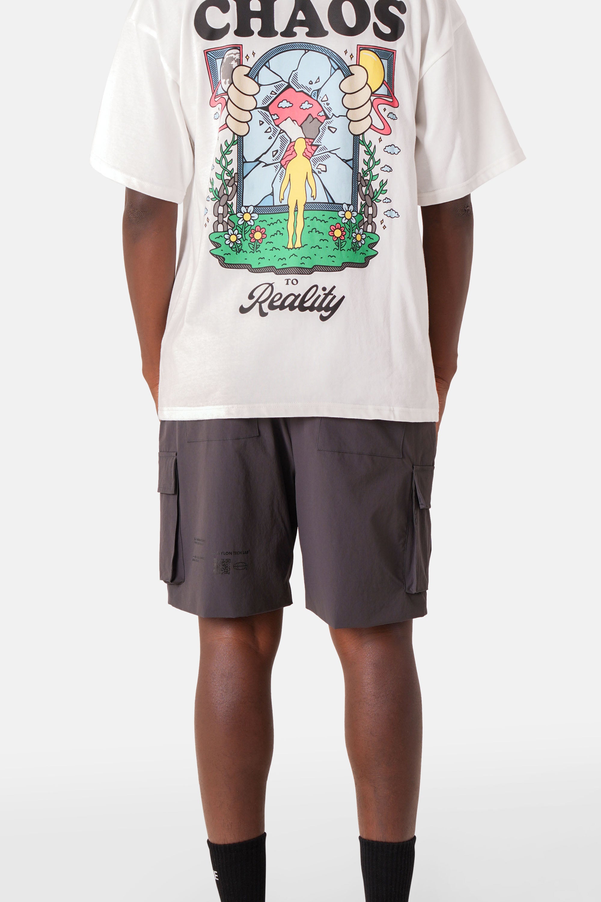 Short poche nylon QR code Gris foncé