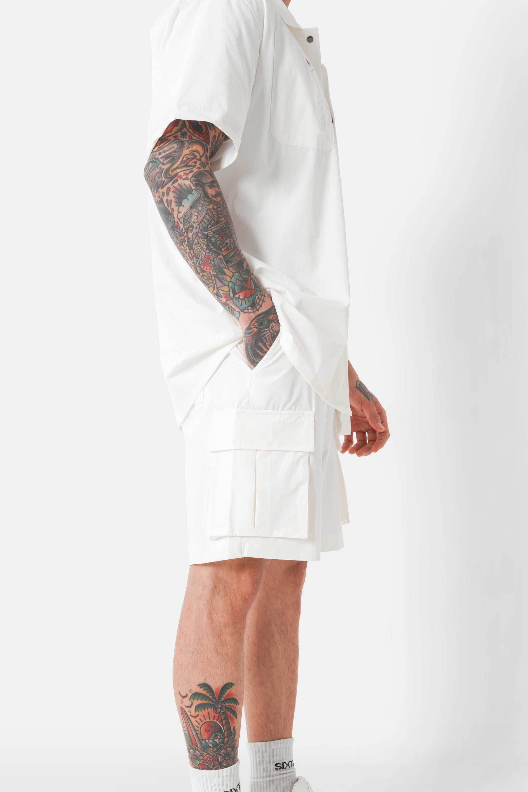 Short poche nylon QR code Blanc