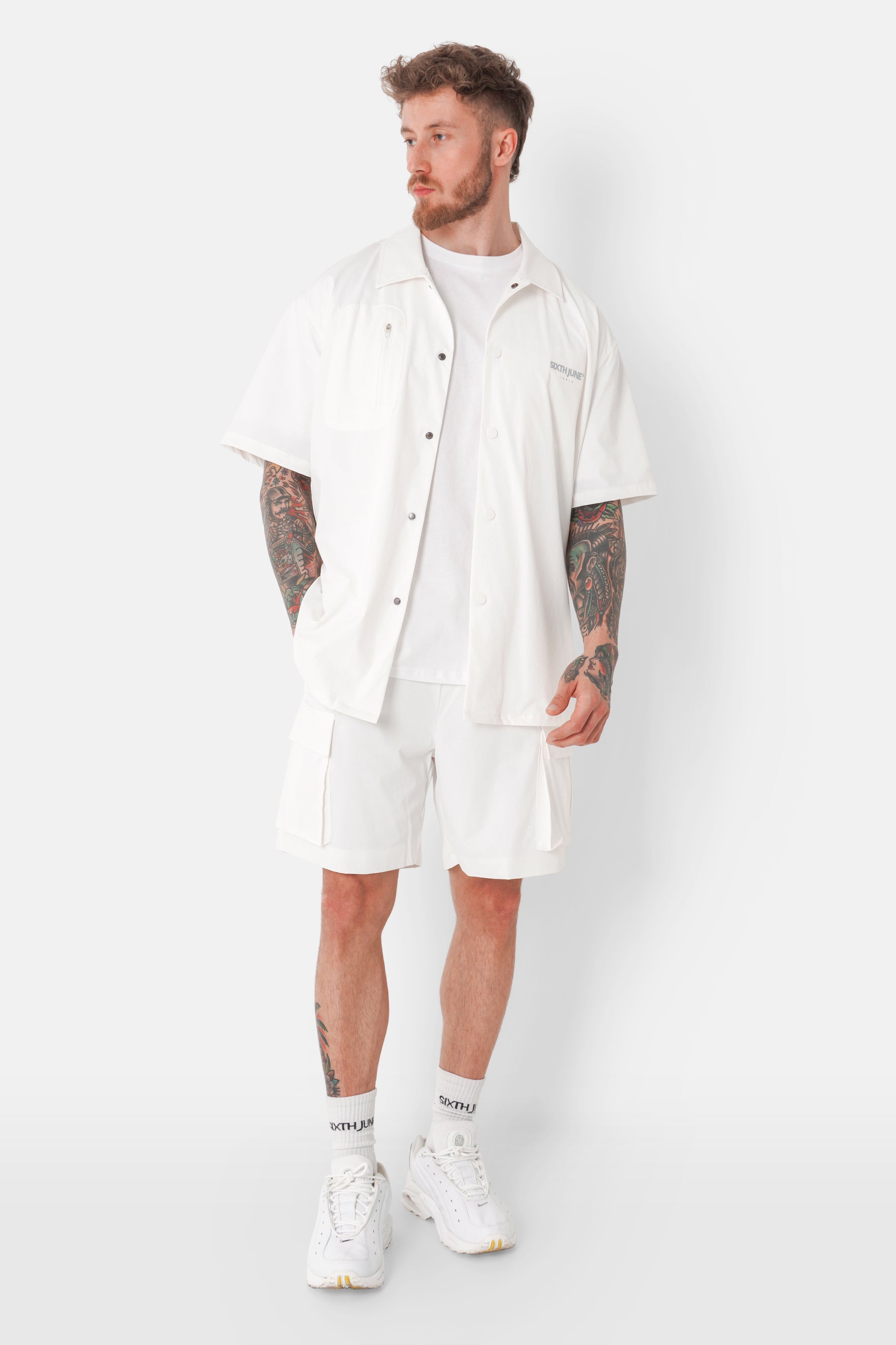 Short poche nylon QR code Blanc