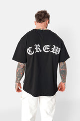 Besticktes Crew-T-Shirt Schwarz