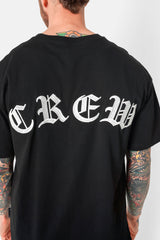 Besticktes Crew-T-Shirt Schwarz