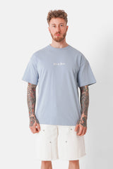 Besticktes Crew-T-Shirt Hellblau