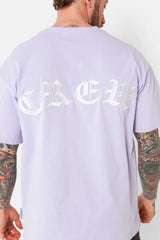 Crew embroidery t-shirt Purple