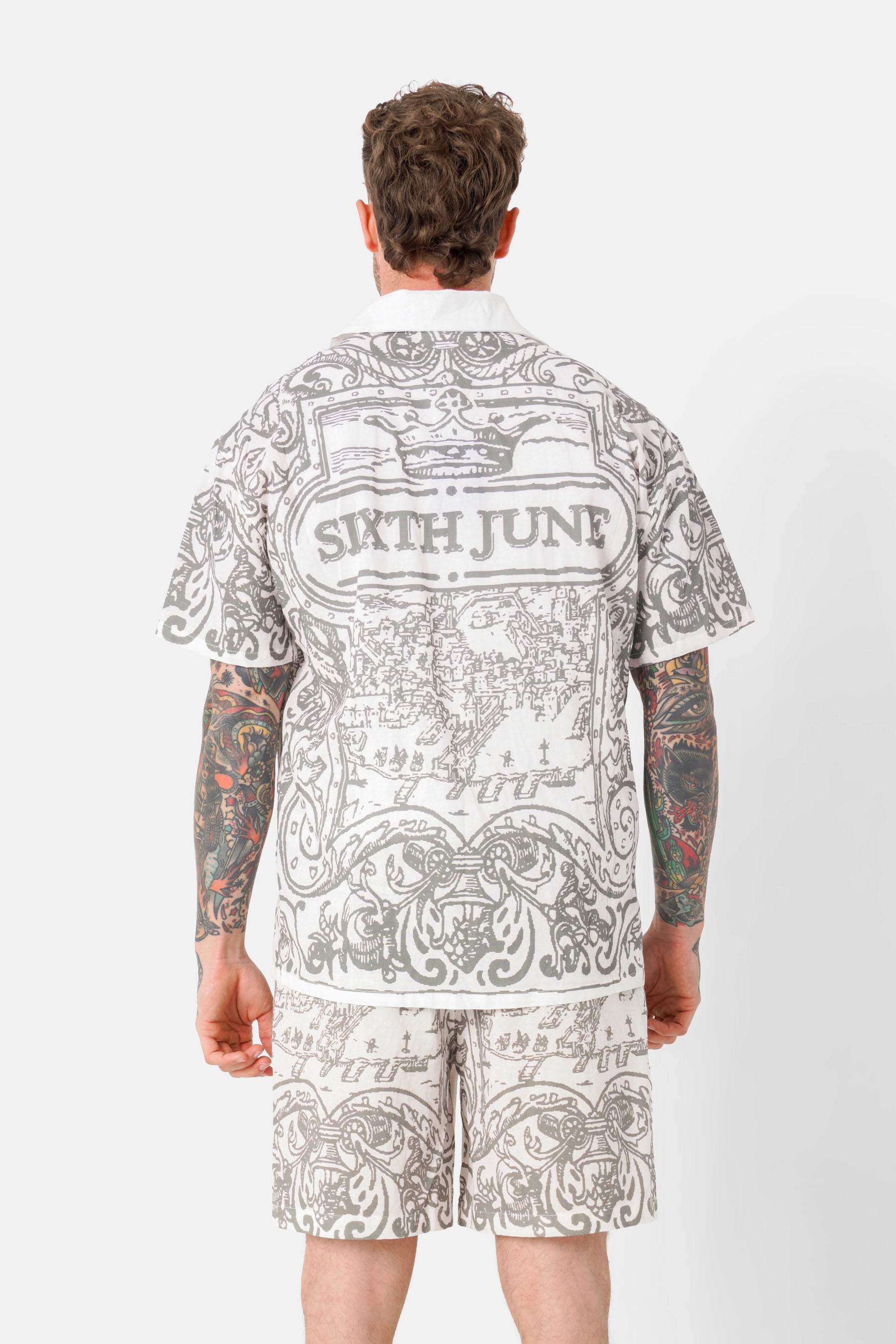 Printed summer azulejos shirt White