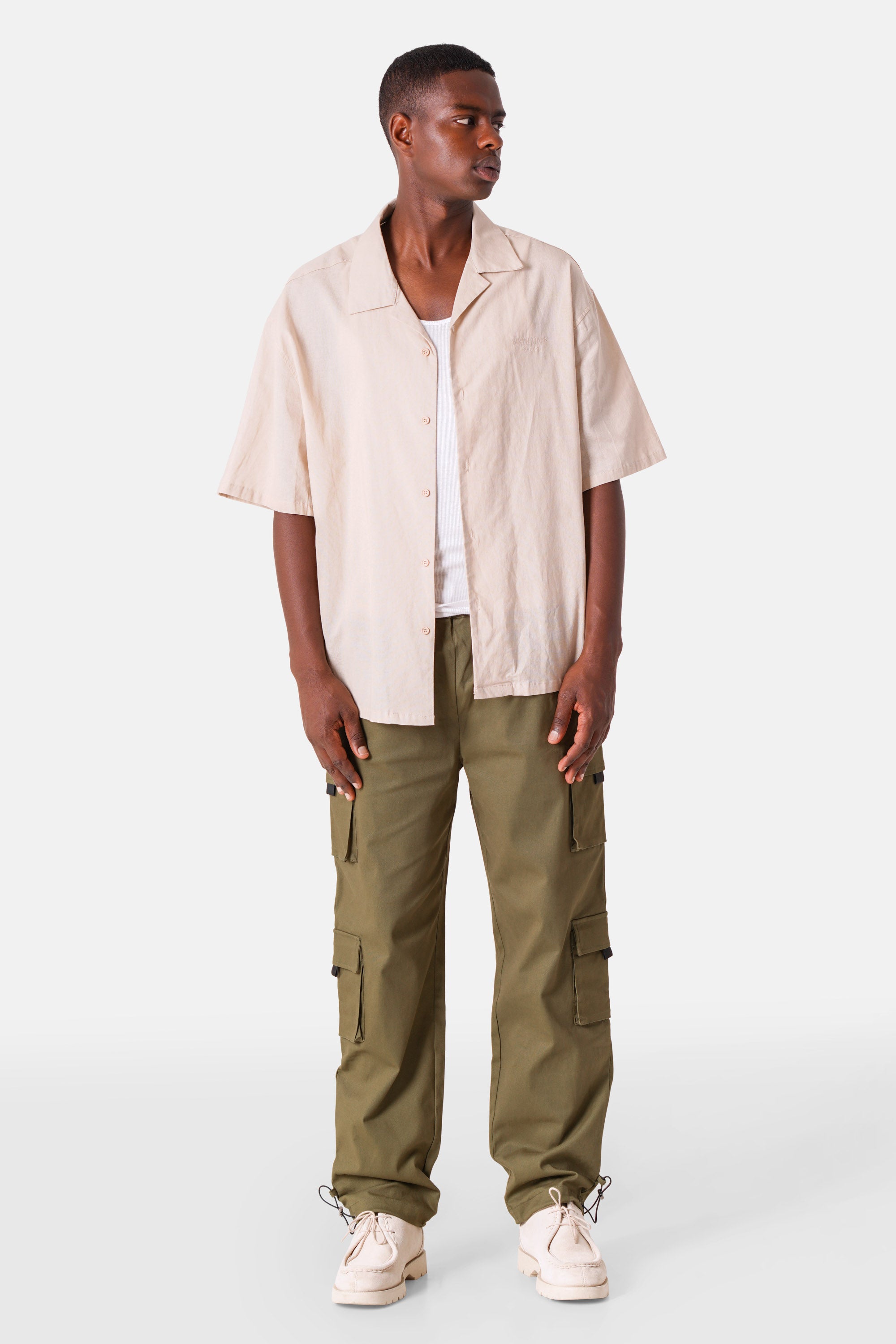 Chemise logo broderie Beige