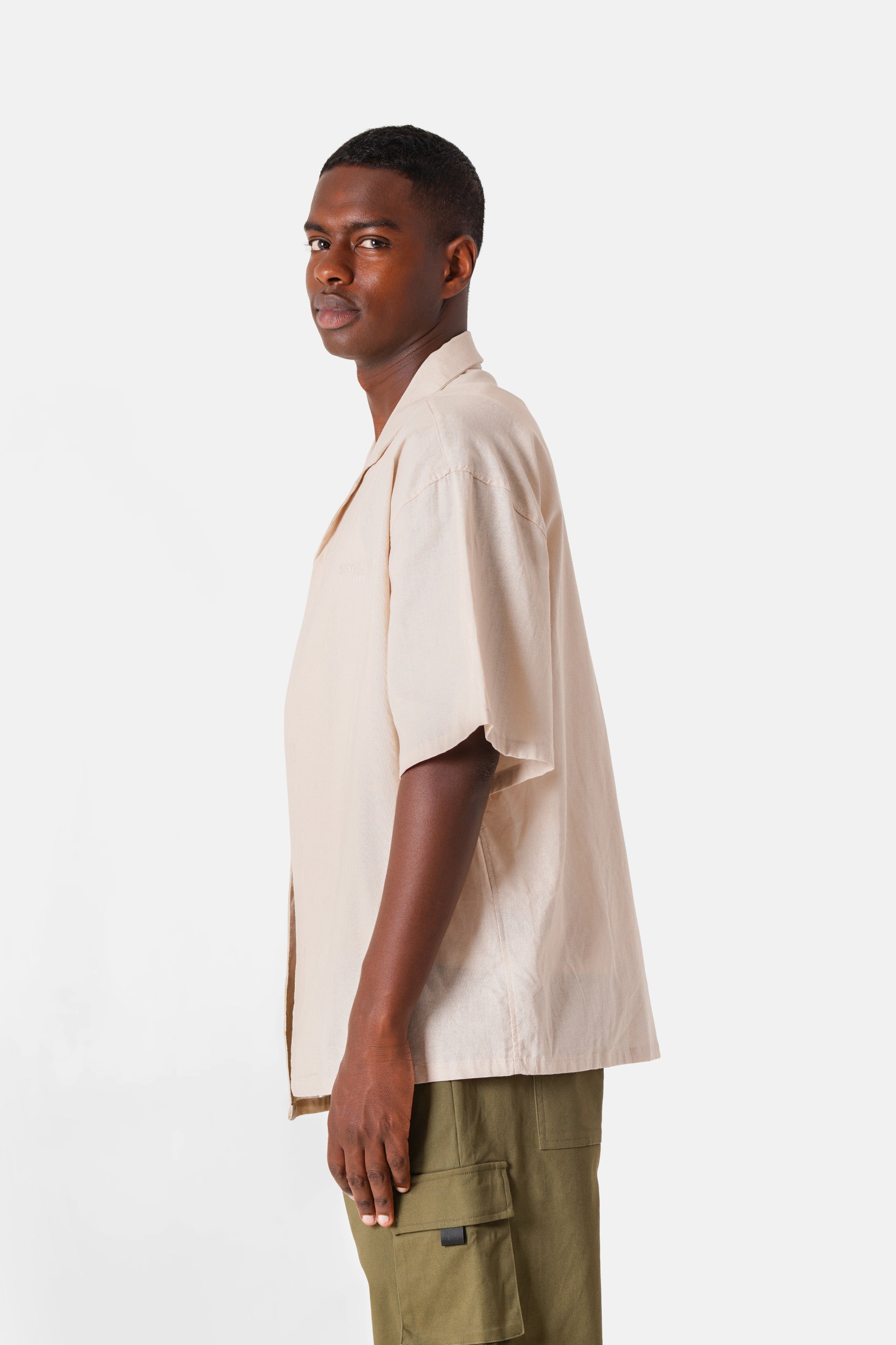 Chemise logo broderie Beige