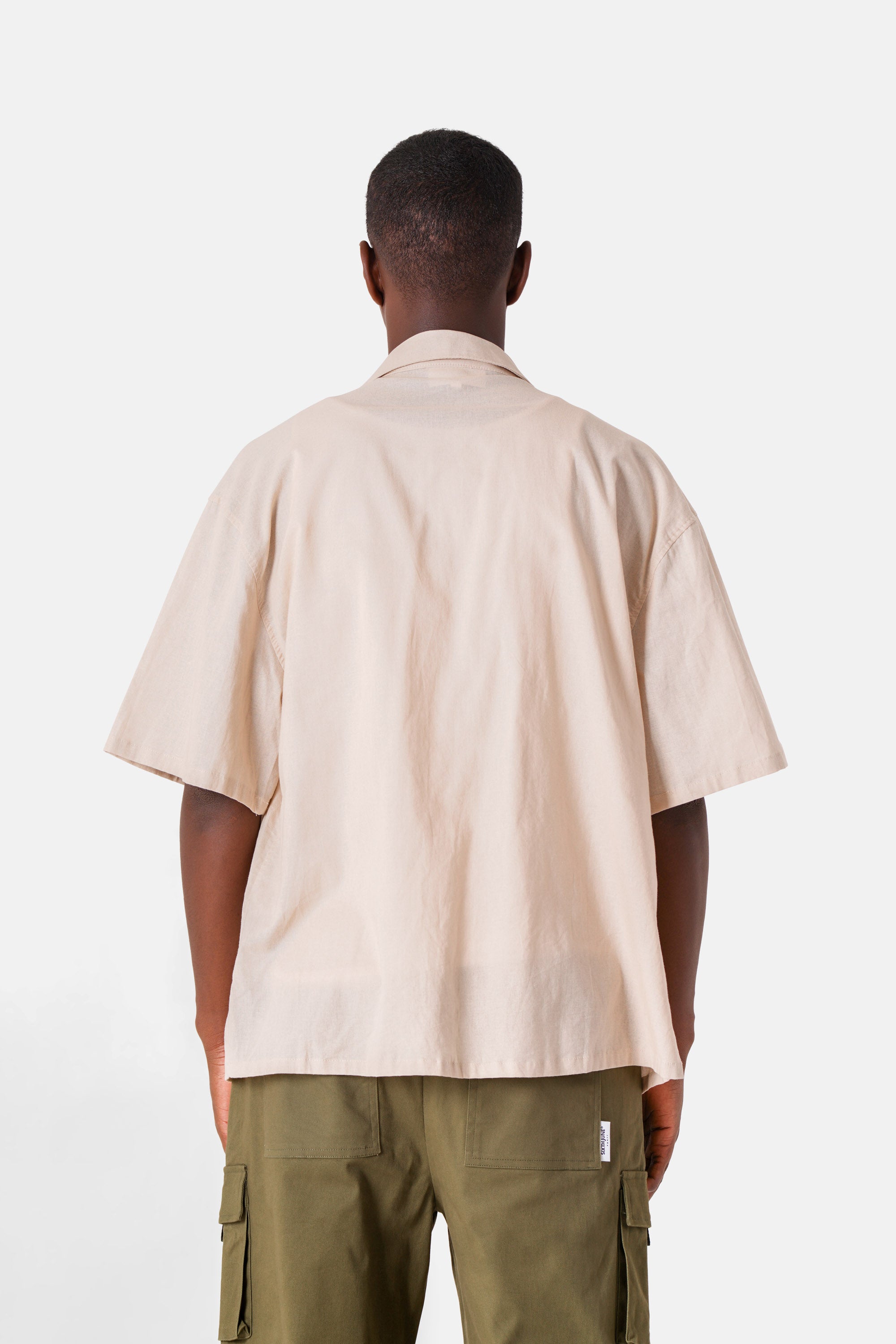 Chemise logo broderie Beige
