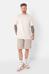 T-Shirt mit Strandprint Beige