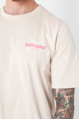 T-Shirt mit Strandprint Beige