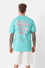 T-shirt print plage Bleu