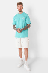 T-Shirt mit Strandprint Hellblau