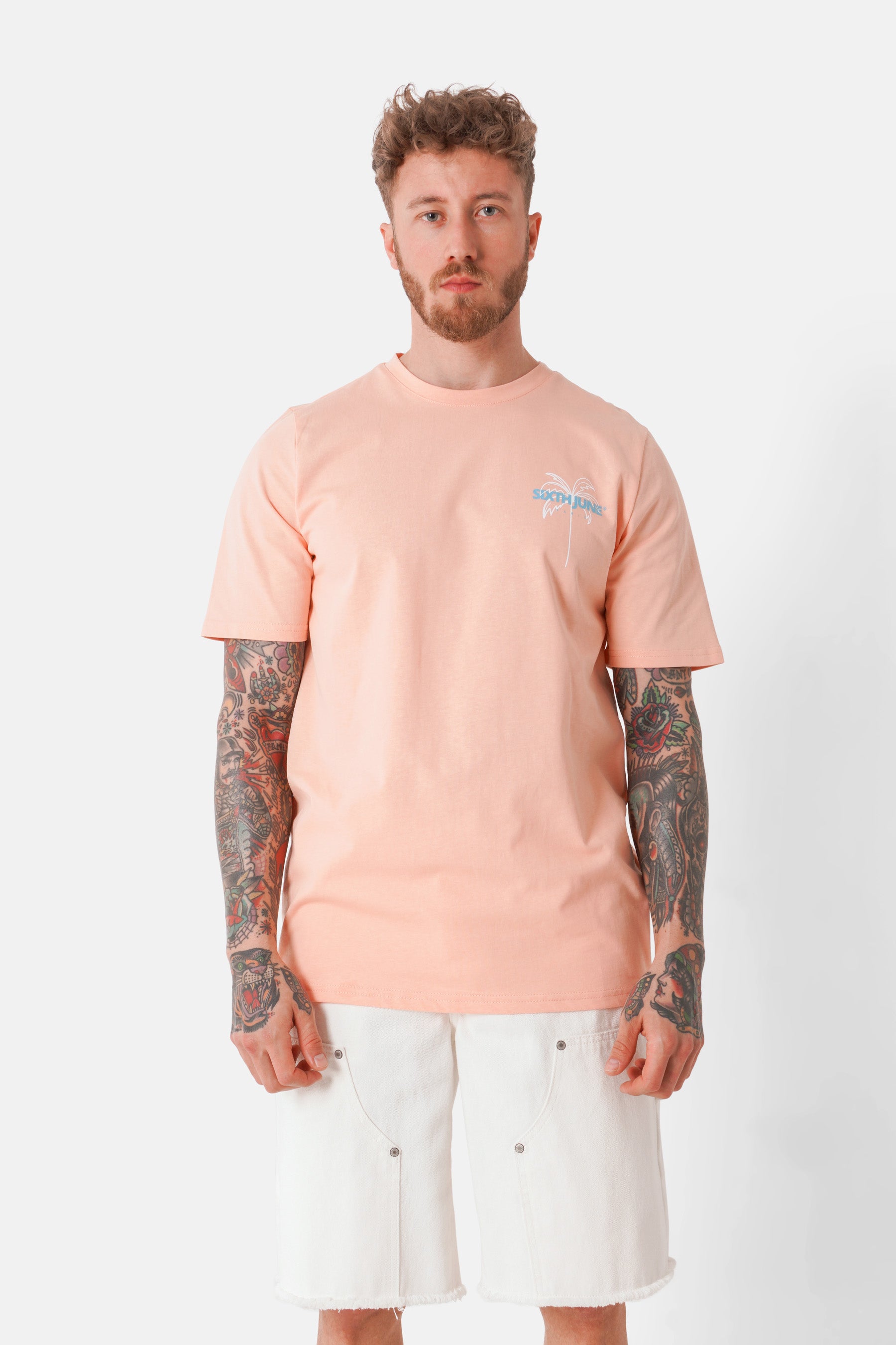 T-shirt print plage Orange