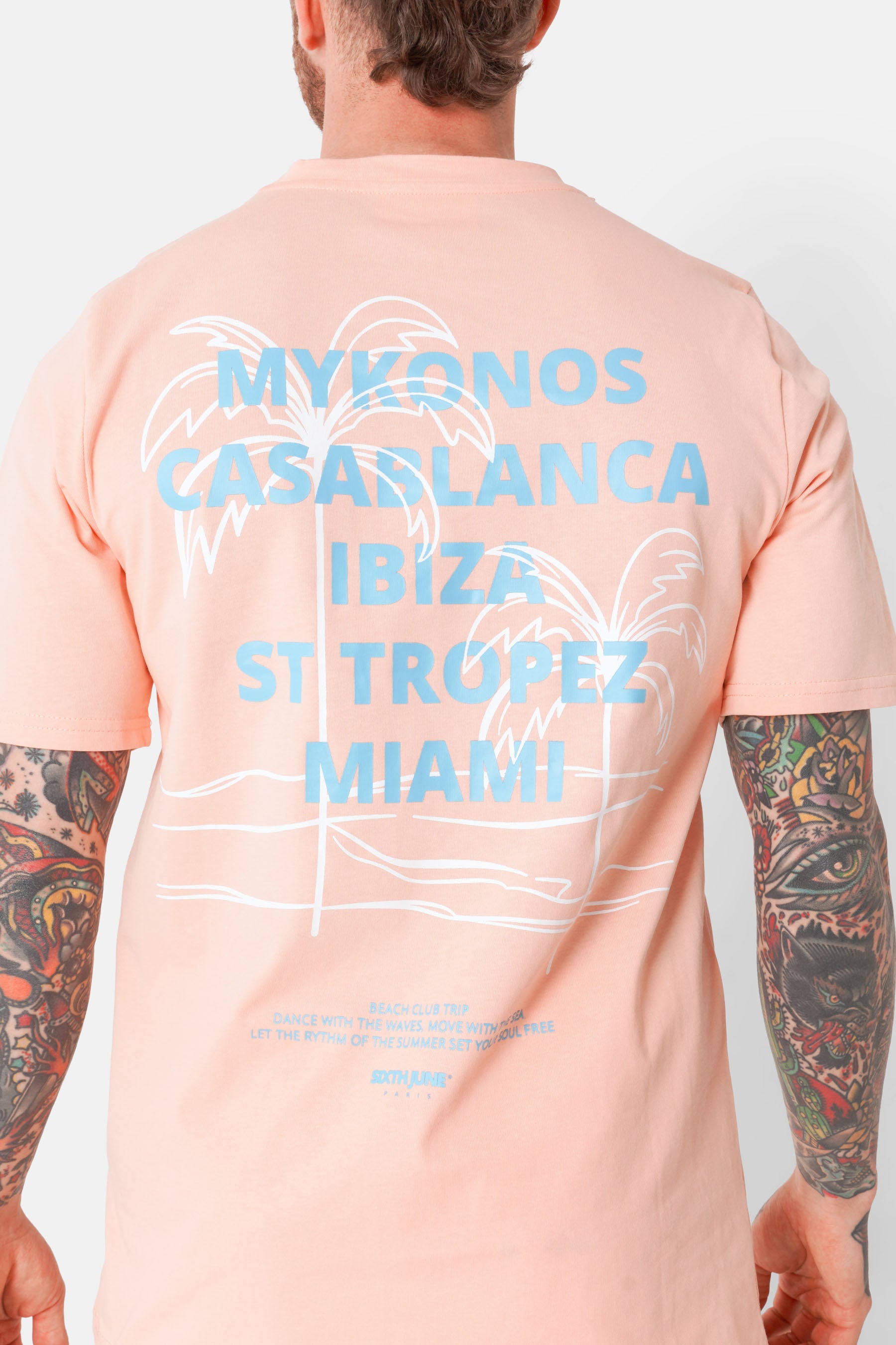 T-shirt print plage Orange