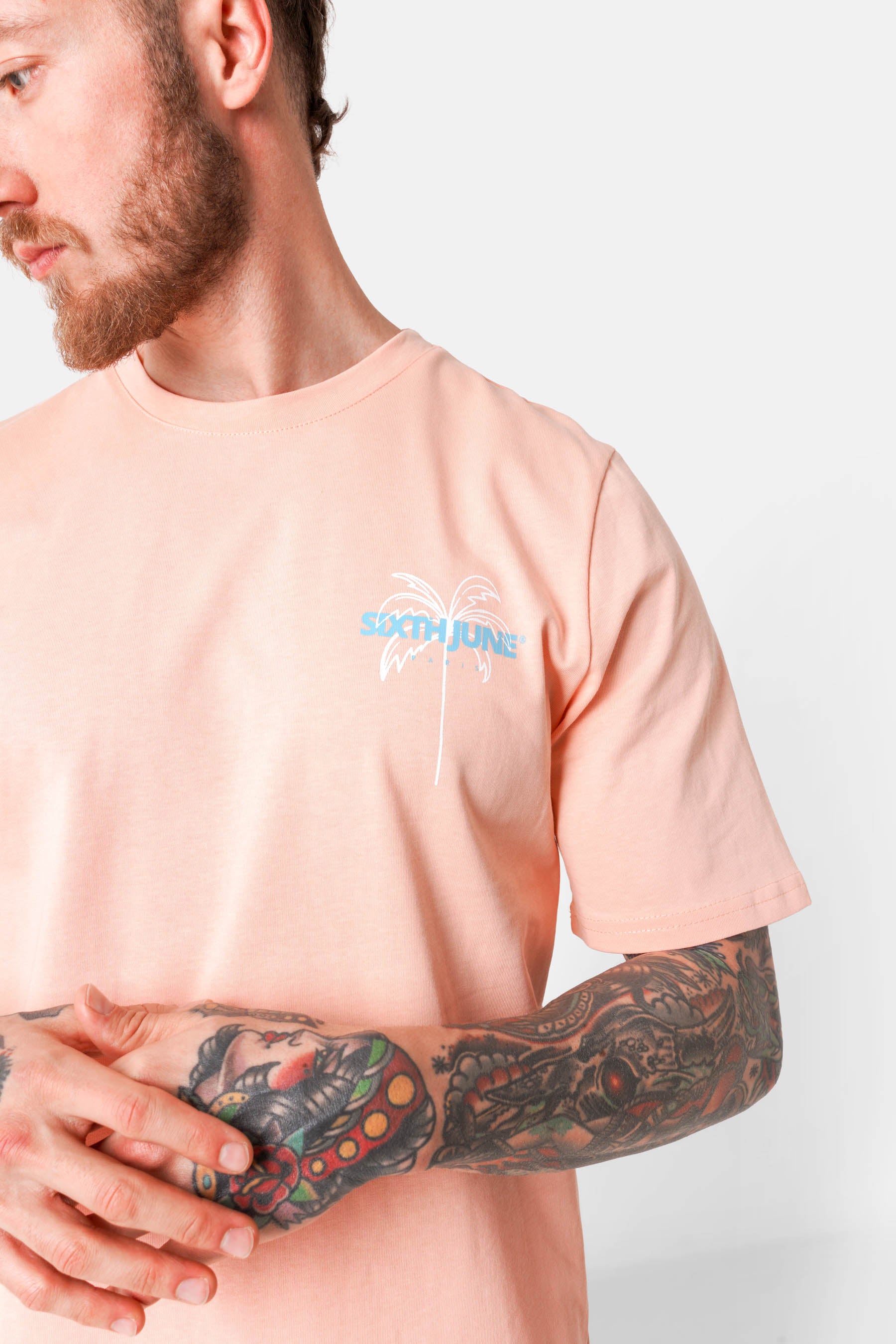 T-shirt print plage Orange