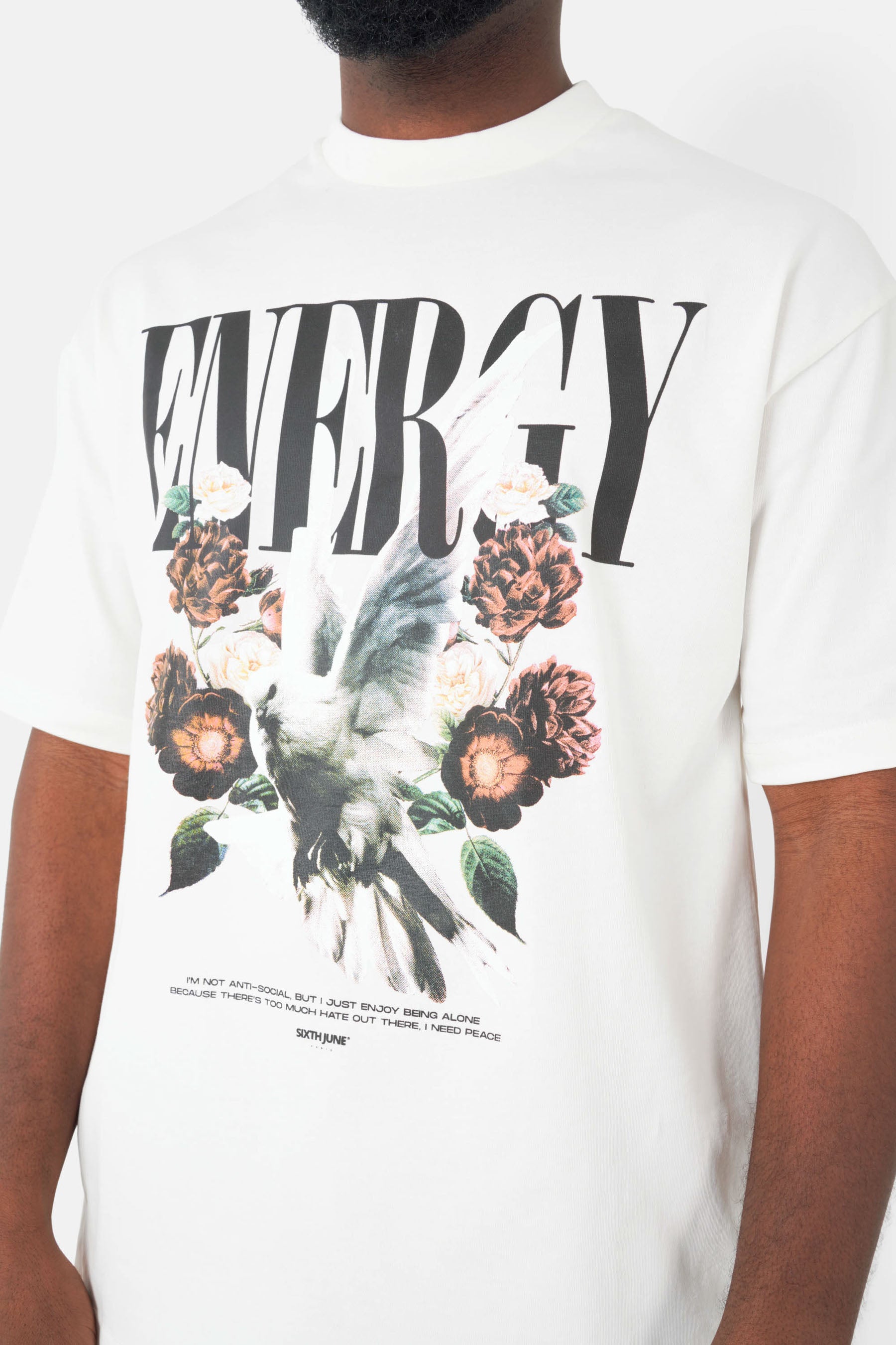 T-Shirt mit Blumendruck Weiß