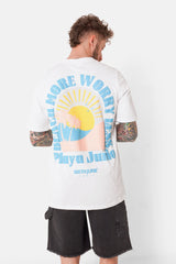 T-shirt print beach sun Blanc