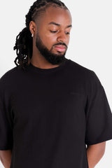 T-shirt texturée broderie Noir