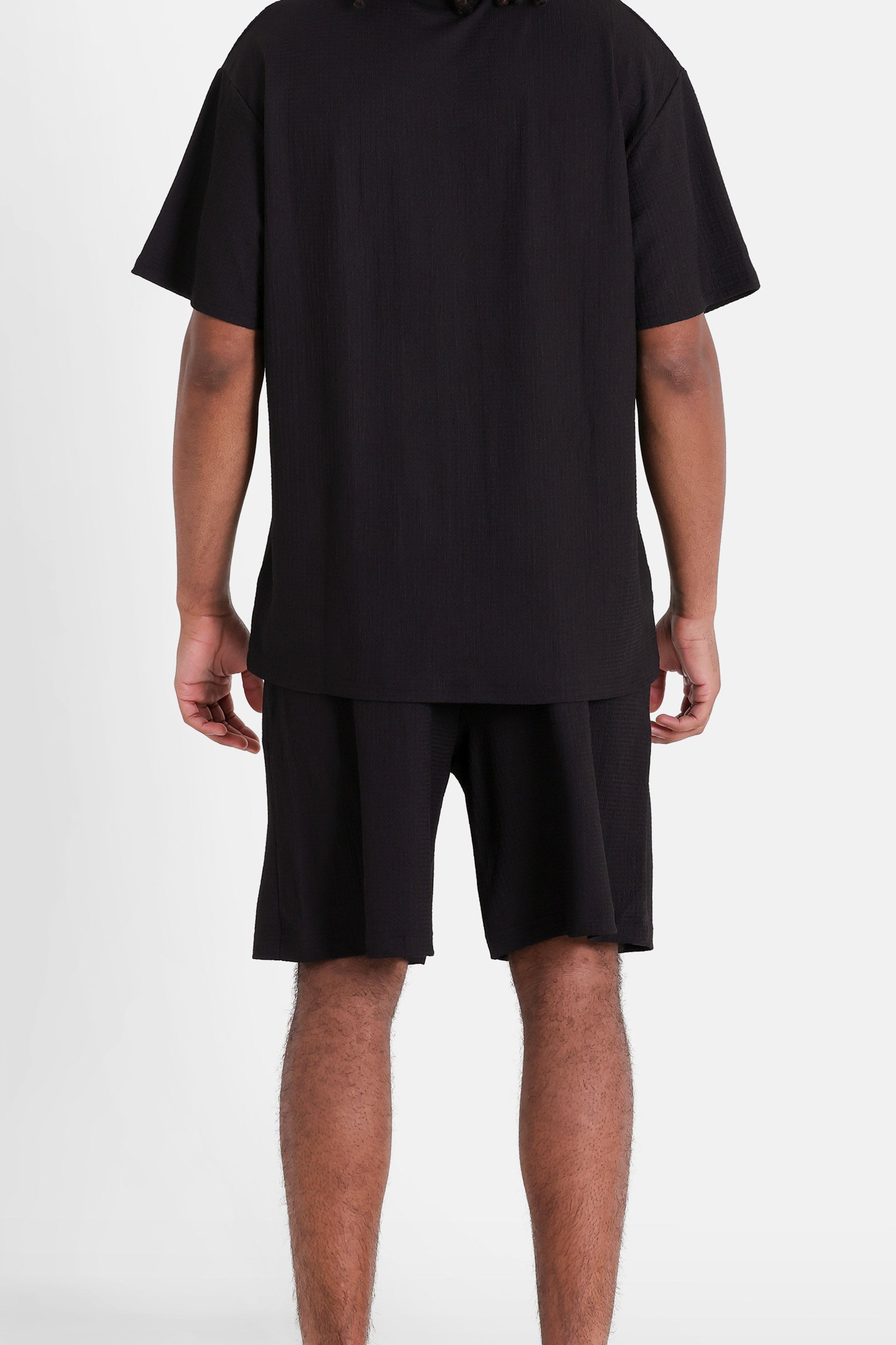 Short crochet broderie Noir