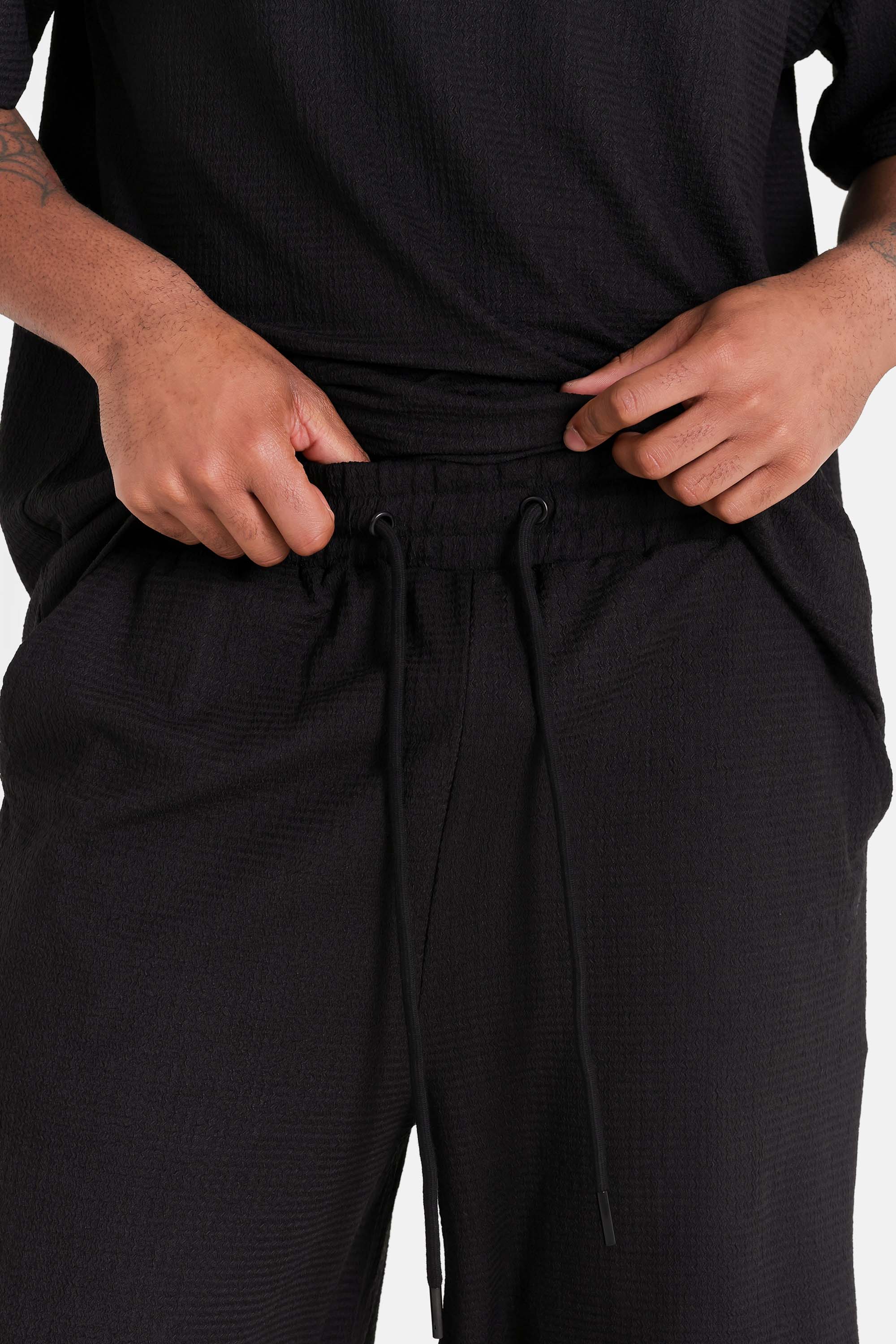 Short crochet broderie Noir