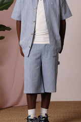 HEART printed denim short