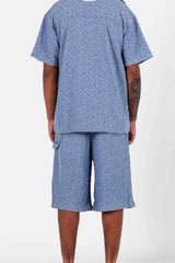 HEART printed denim short