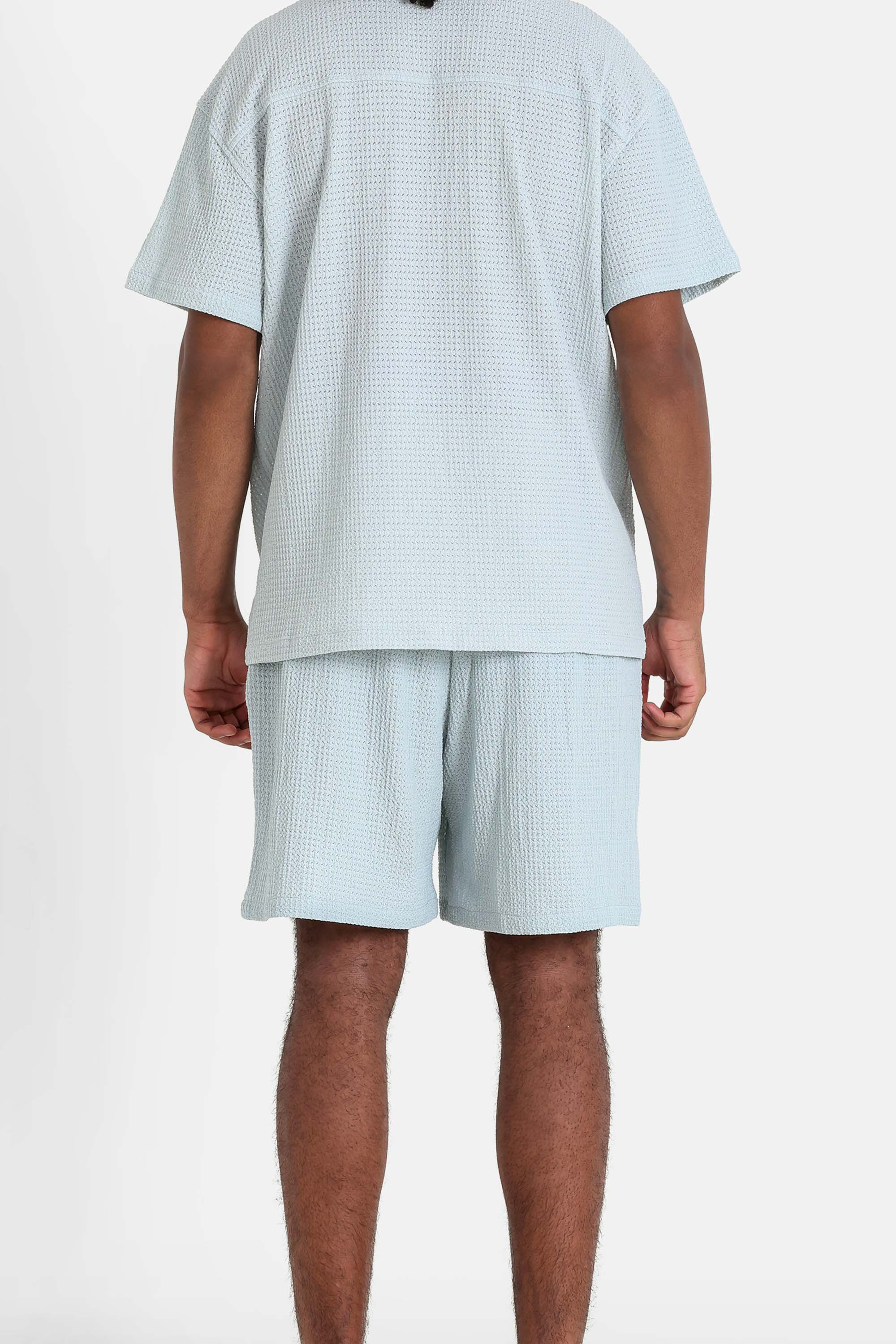 Short crochet broderie Bleu clair