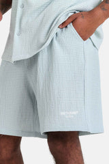 Short crochet broderie Bleu clair