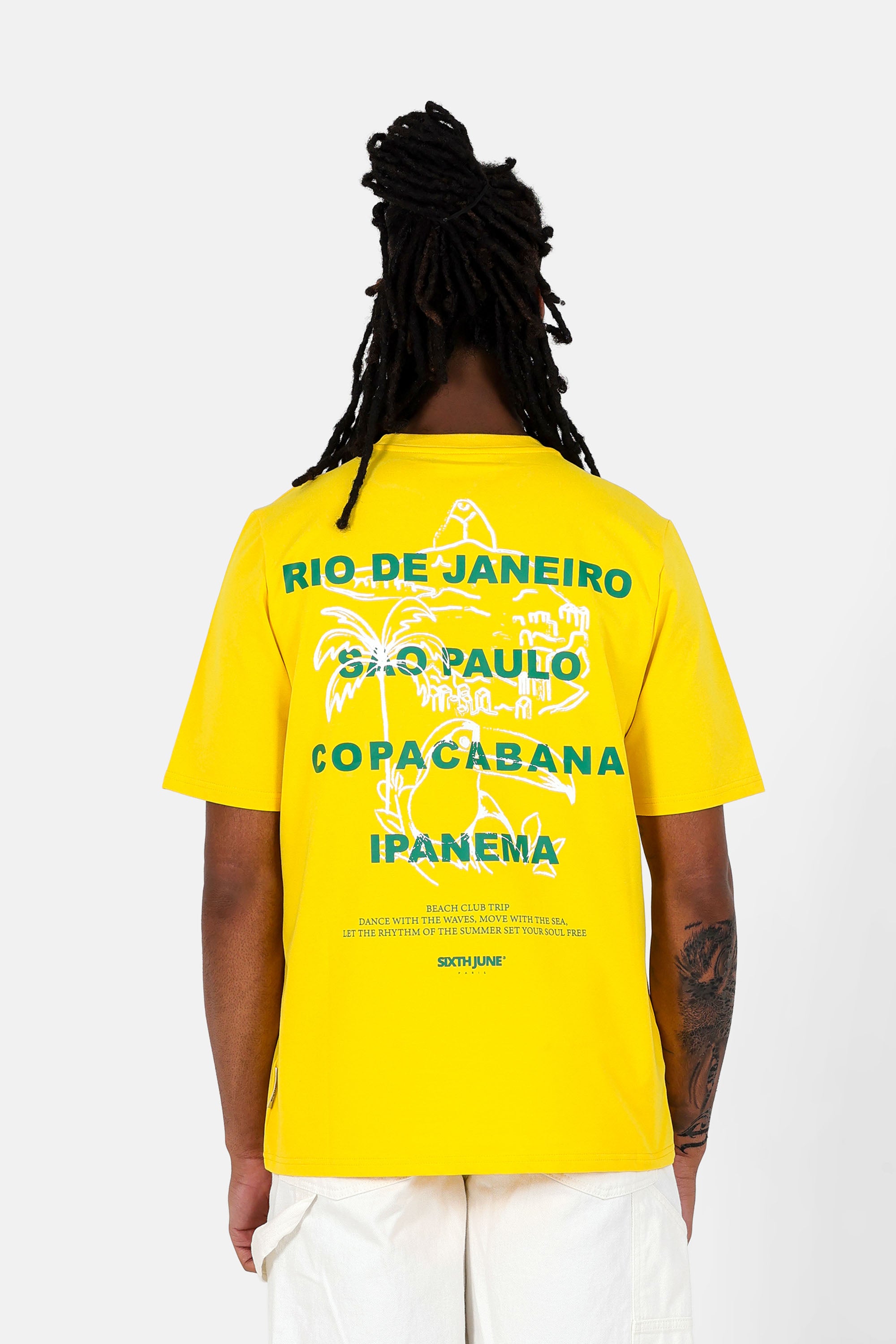 T-shirt Rio print Jaune