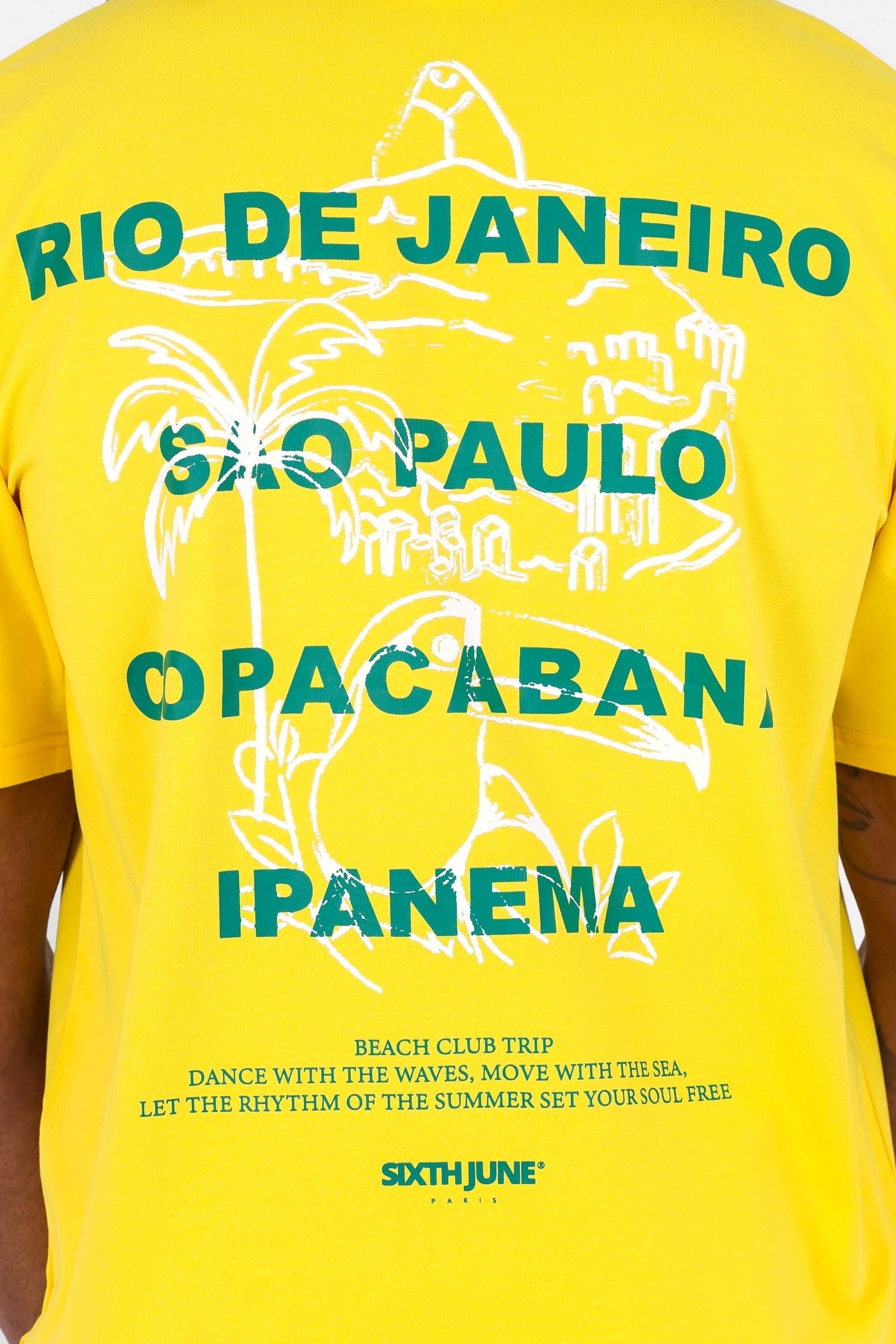 T-shirt Rio print Jaune