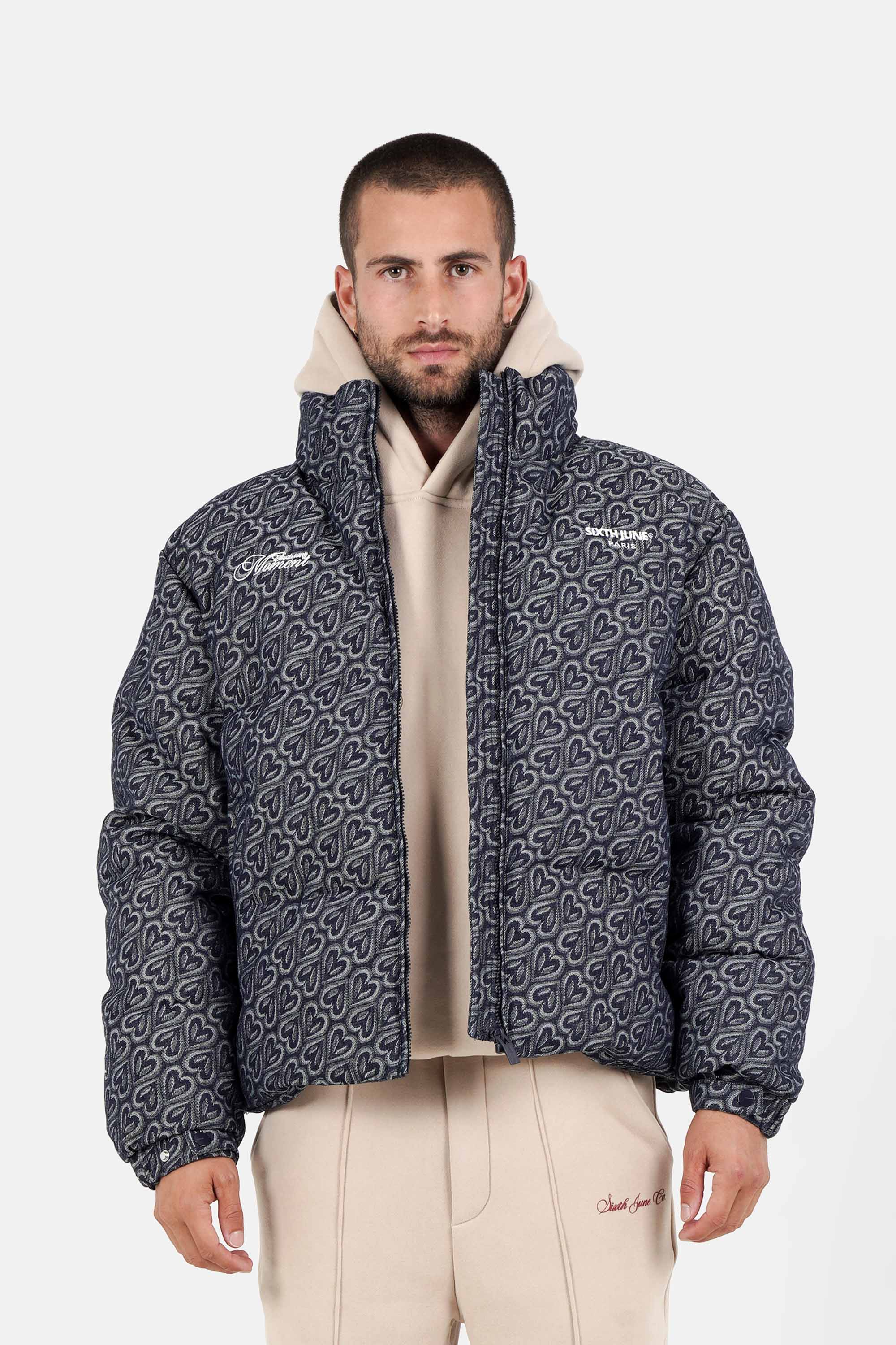 HEART printed puffer jacket