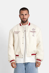 KEY printed varsity jacket