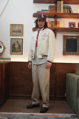 KEY printed varsity jacket