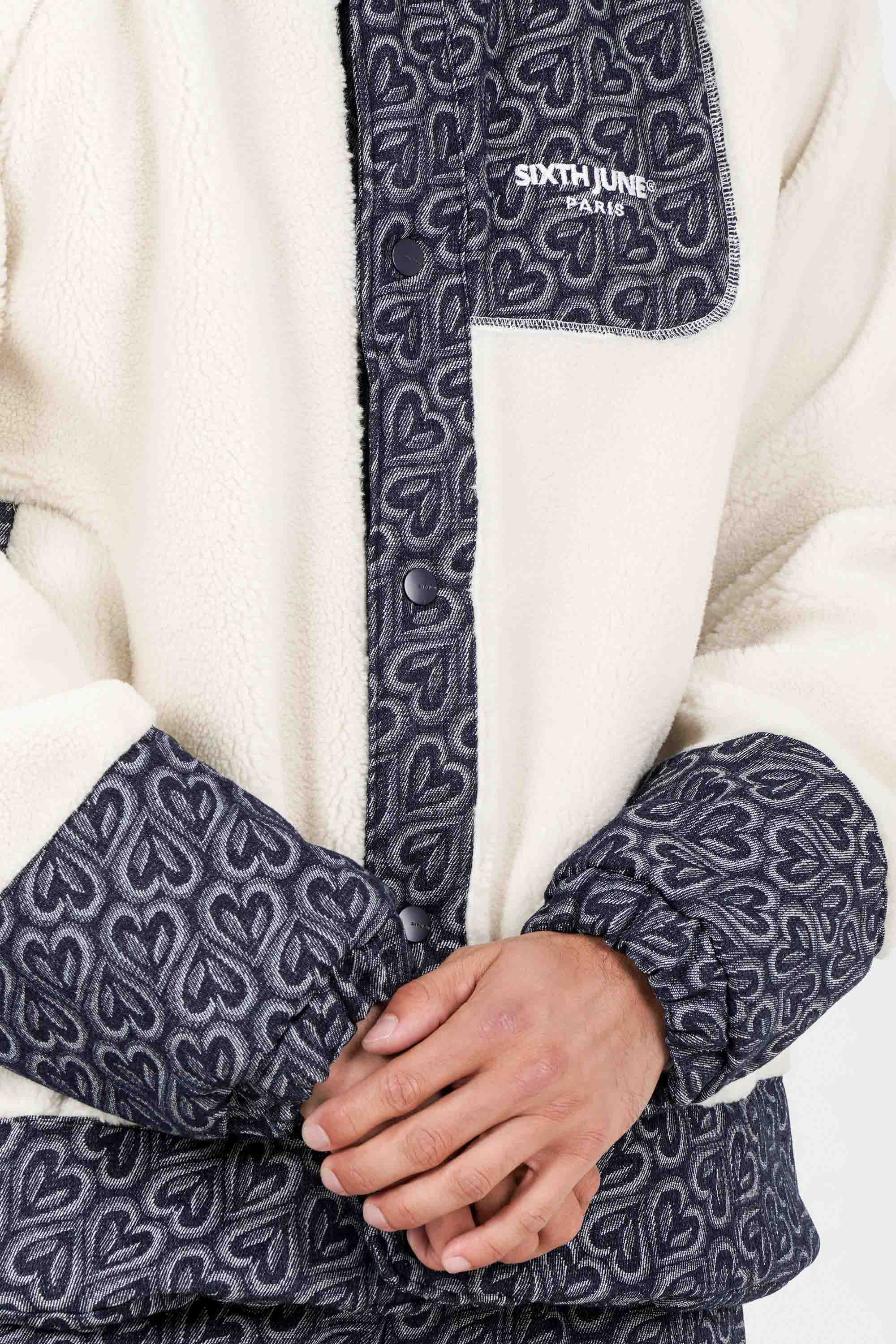 SHERPA heart denim jacket