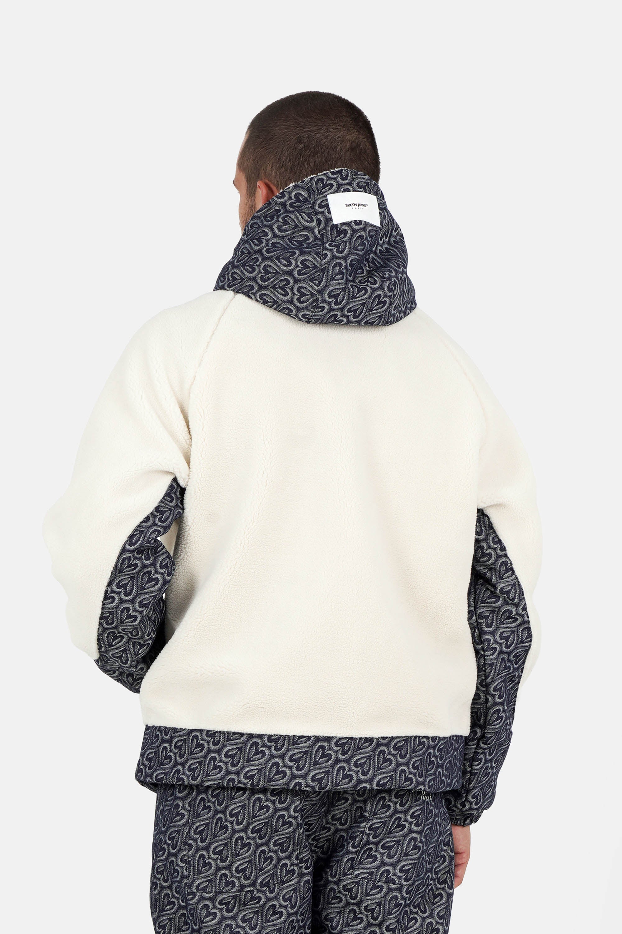 SHERPA heart denim jacket