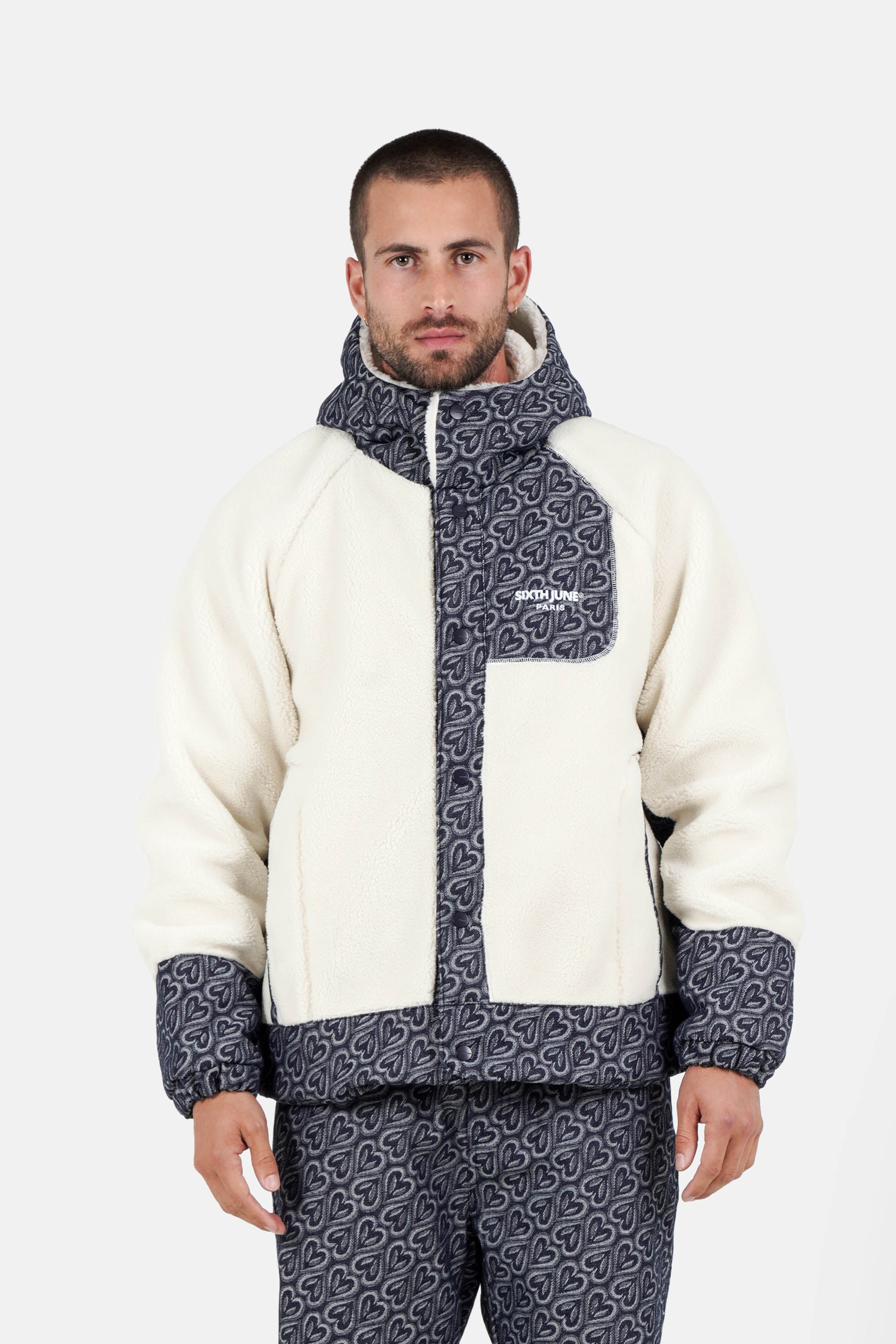 SHERPA heart denim jacket