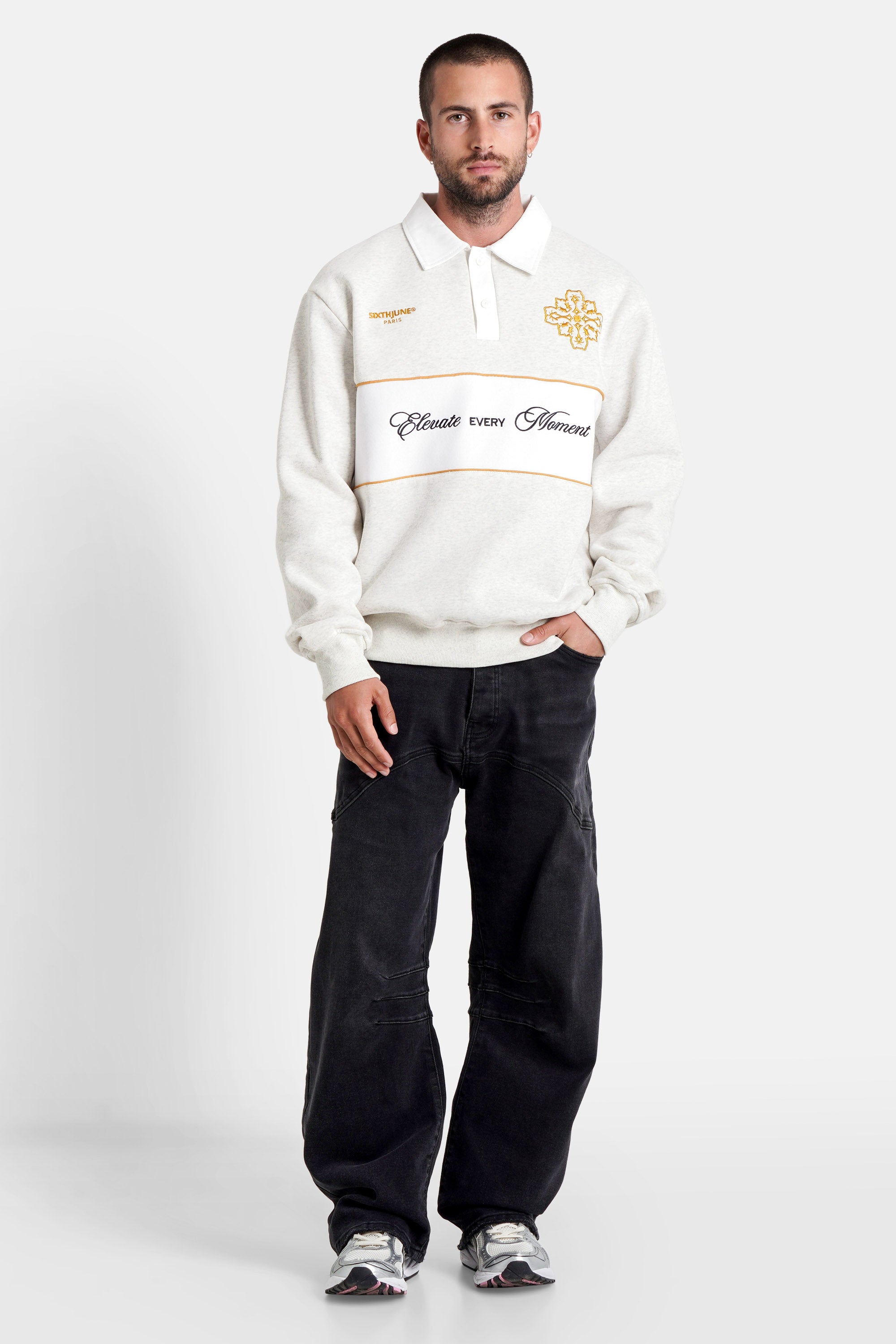 ELEVATE printed polo sweatshirt