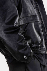 VEGAN leather boxy Jacket