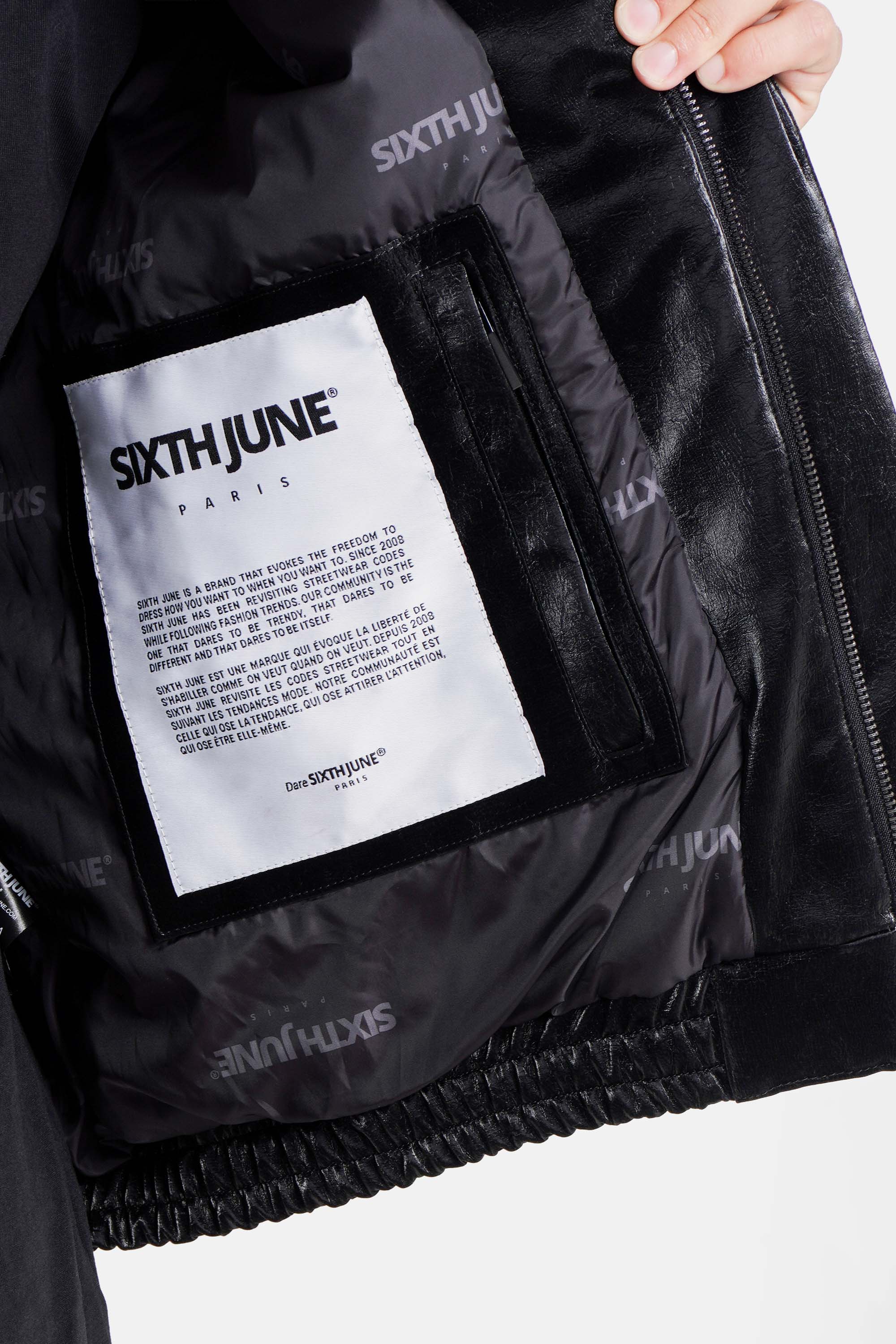 VEGAN leather boxy Jacket