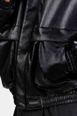 VEGAN leather boxy Jacket