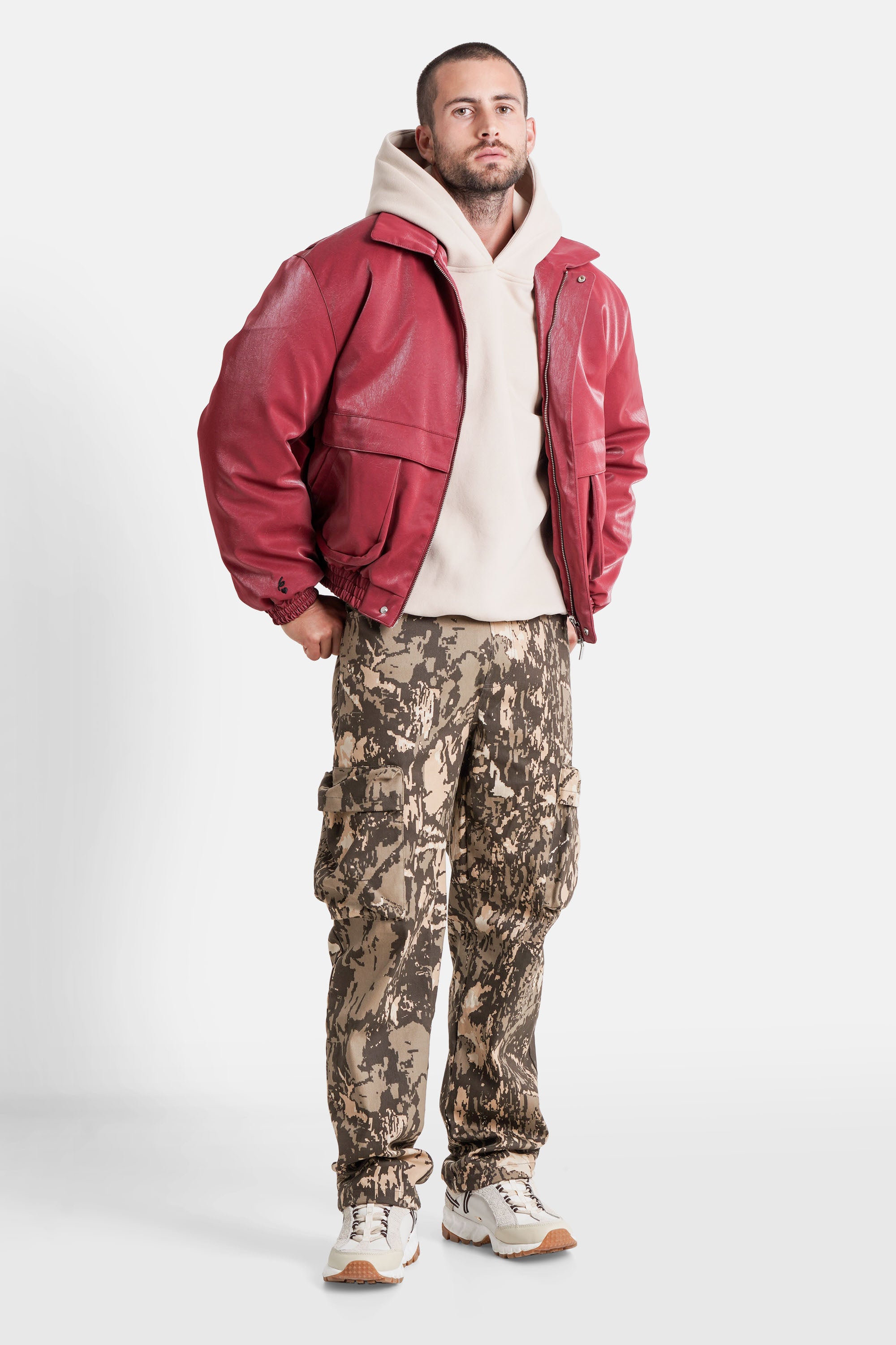 VEGAN leather boxy jacket